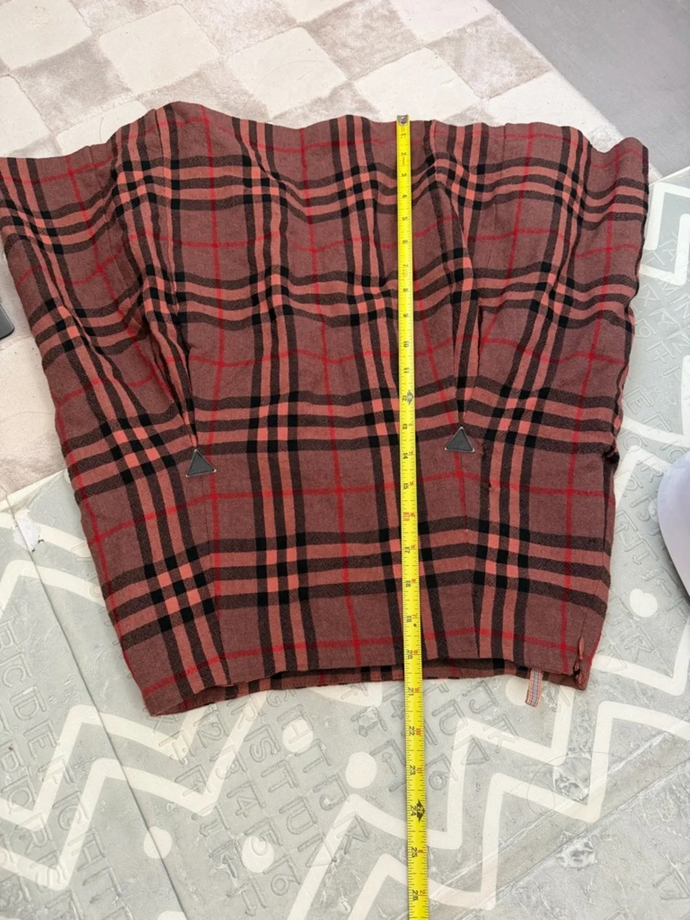Burberry Plaid Top in Brown, Black, and Red USA small